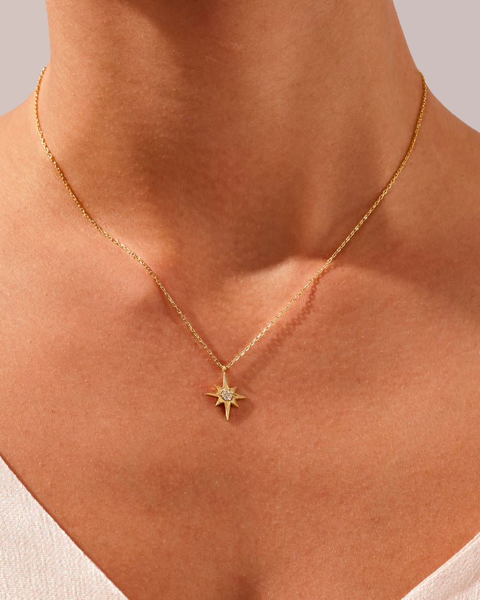 North Star Moissanite Pendant Necklace image 2