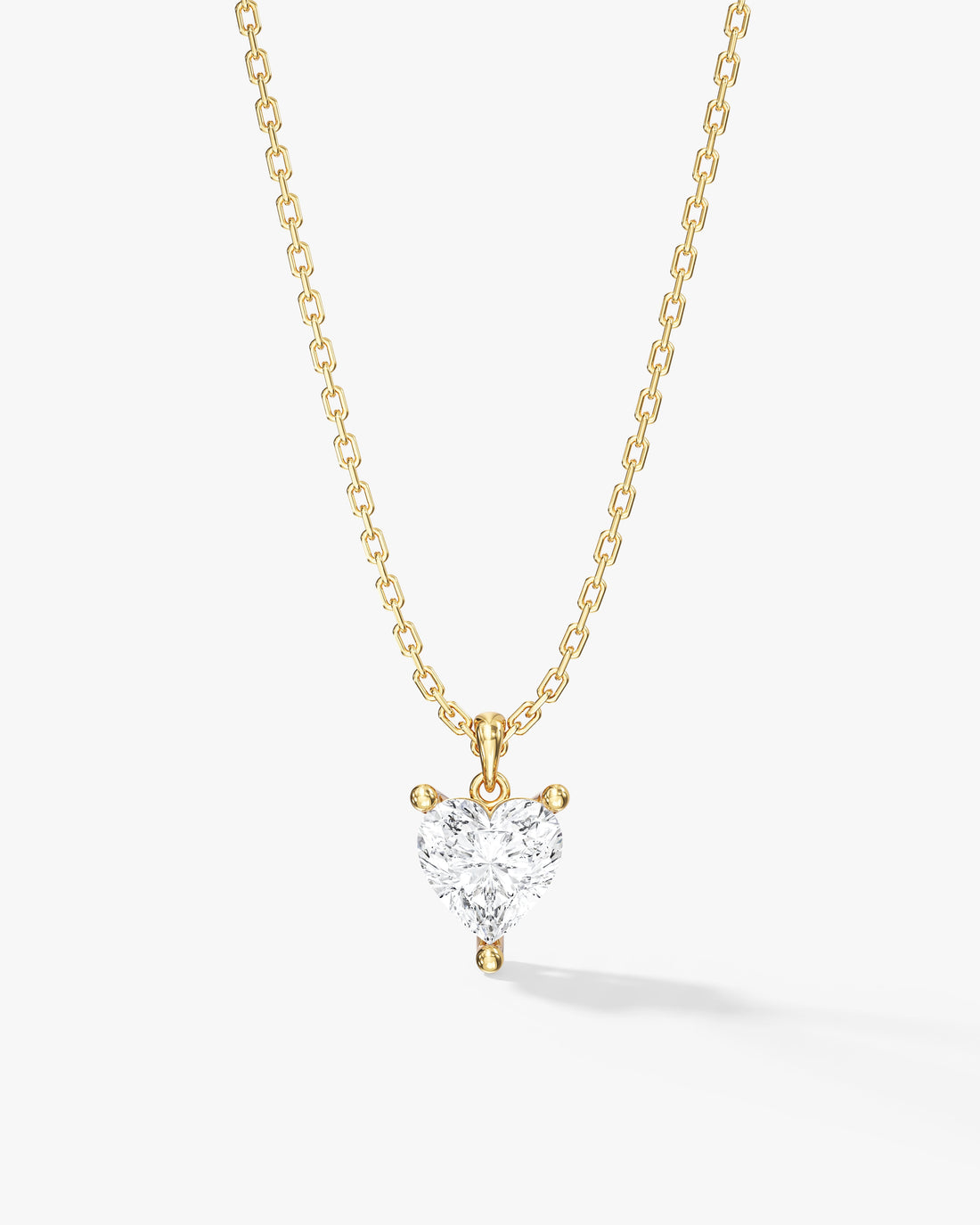 Heart Cut Solitaire Cable Chain Moissanite Pendant Necklace image 1