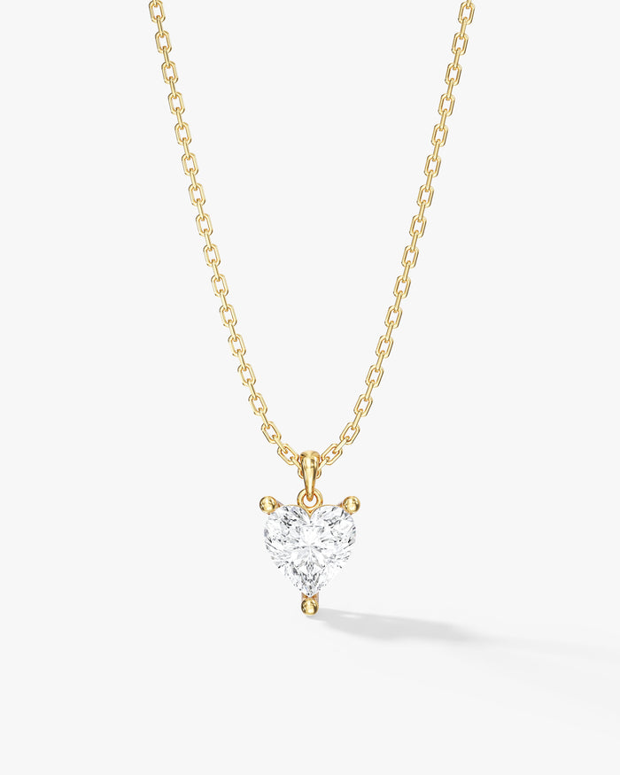 Heart Cut Solitaire Cable Chain Moissanite Pendant Necklace image 1