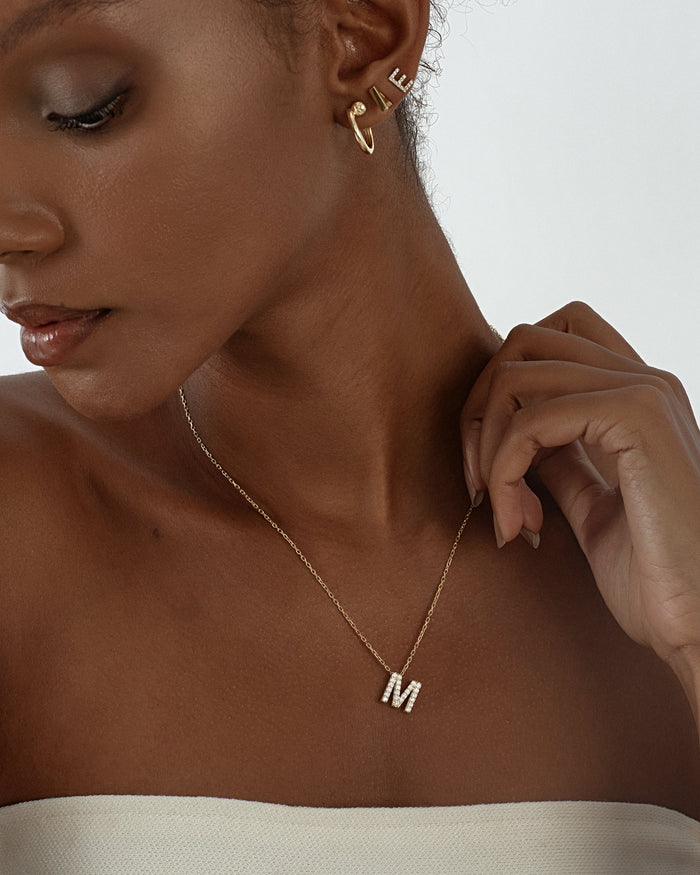 Initial Letter Moissanite Pendant Necklace image 2
