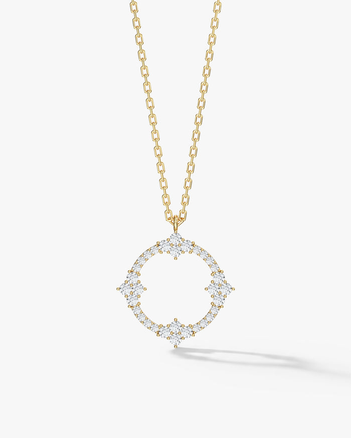 Circle Moissanite Pendant Necklace image 1