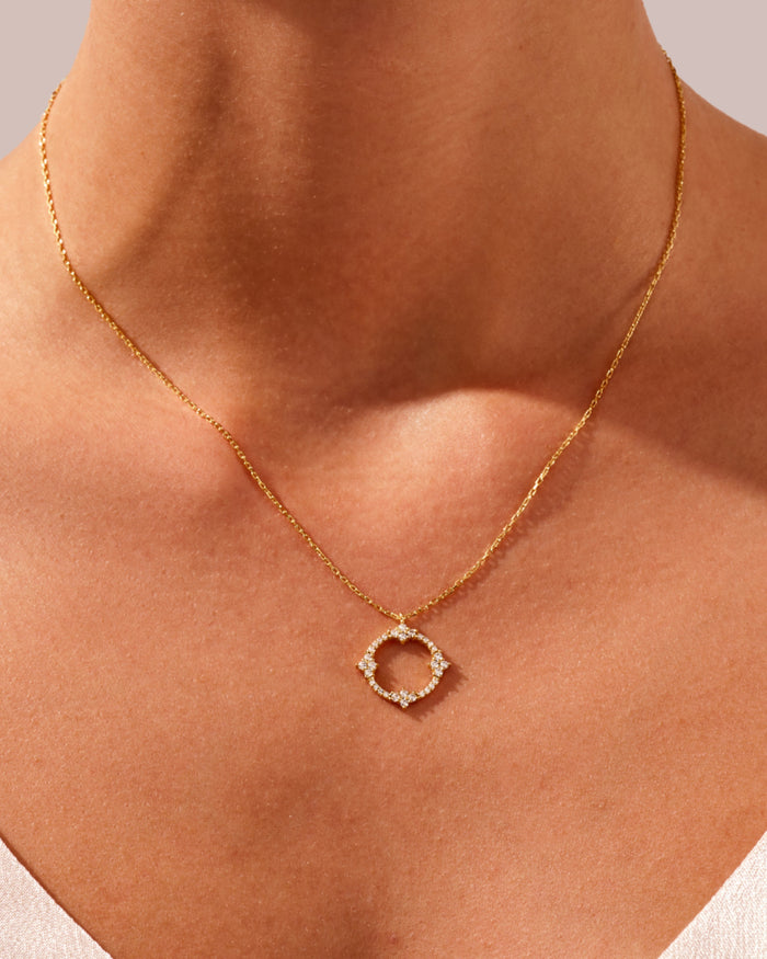 Circle Moissanite Pendant Necklace image 2