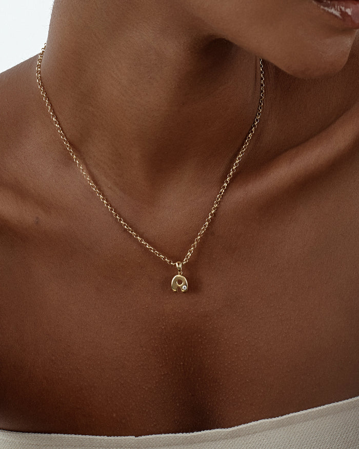 Bubble Initial Moissanite Pendant Necklace image 2