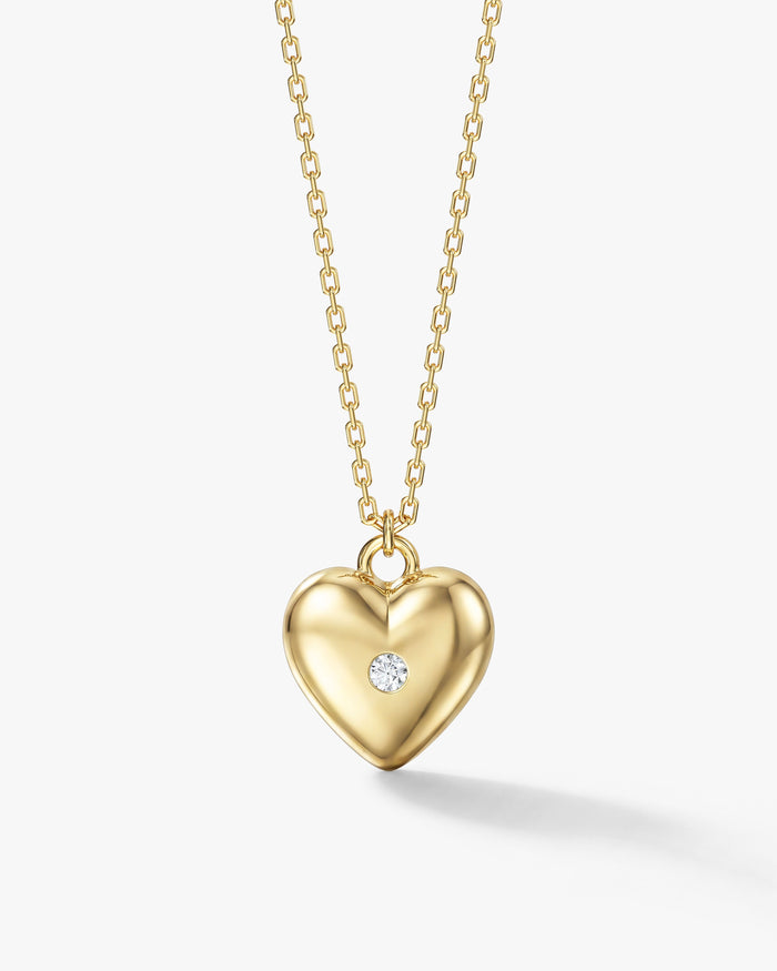 Heart Charm Moissanite Pendant Necklace image 1