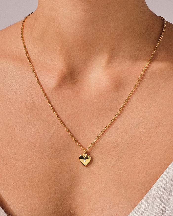 Heart Charm Moissanite Pendant Necklace image 2