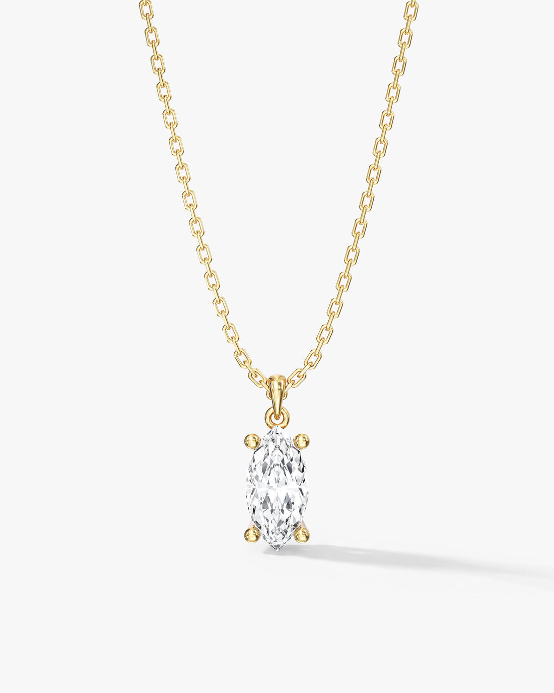Marquise Cut Solitaire Moissanite Pendant Necklace image 1