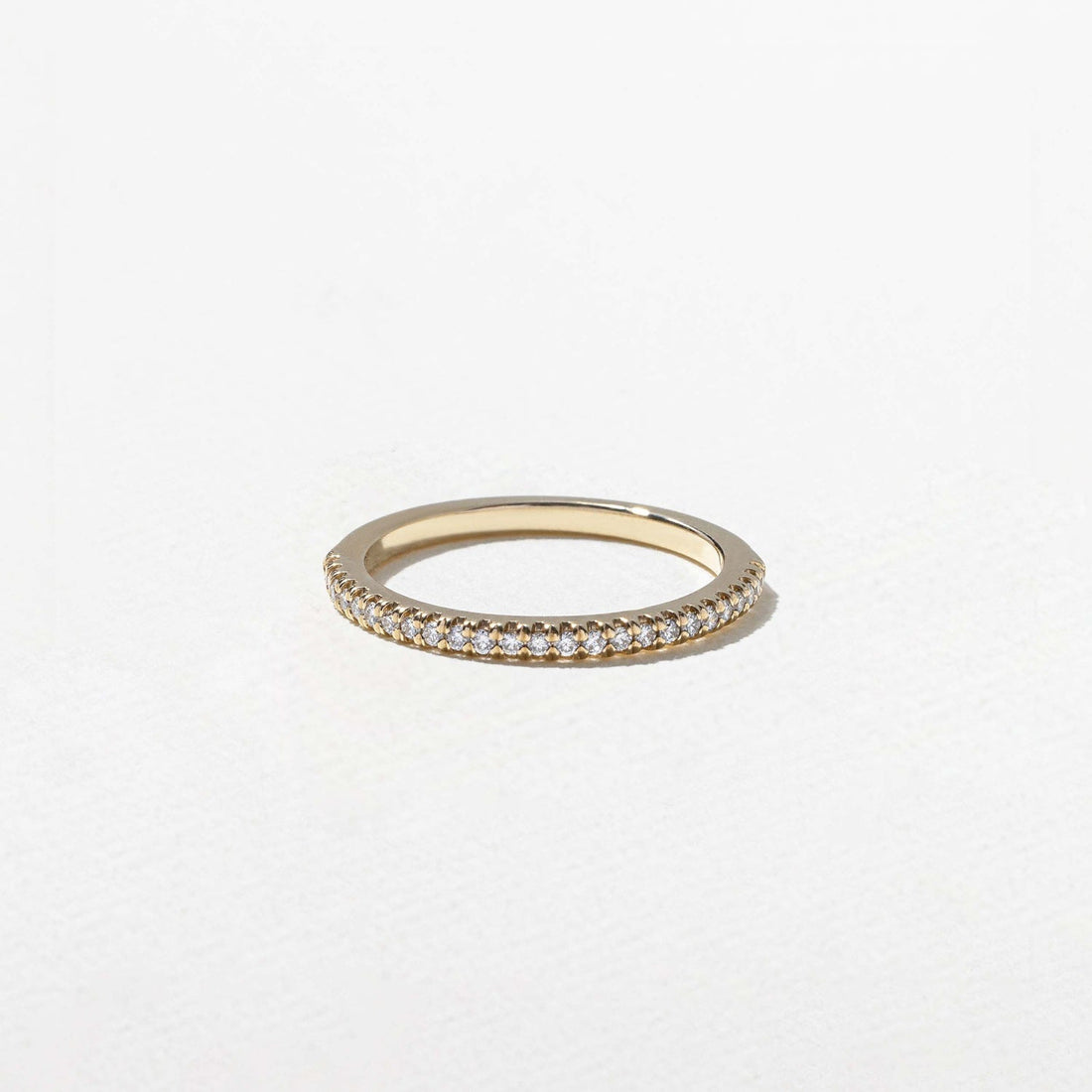 Round lab grown diamond full eternity wedding band front view