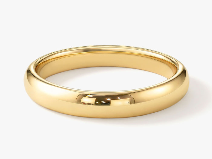 3mm classic dome wedding band in yellow gold