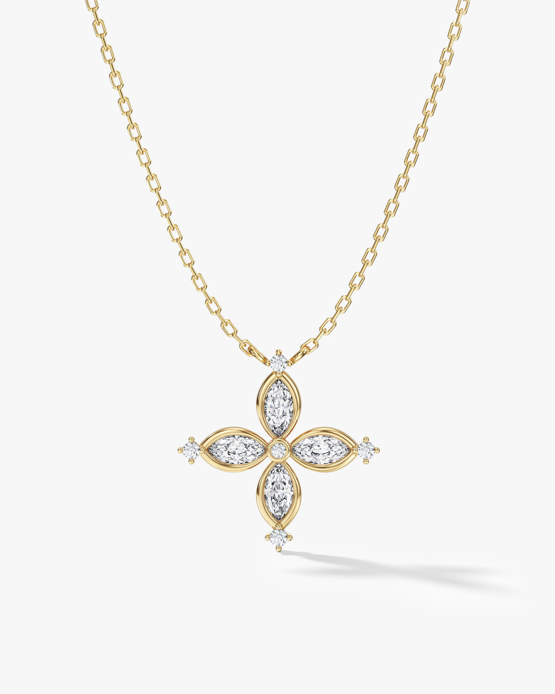 Marquise Flower Moissanite Pendant Necklace image 1