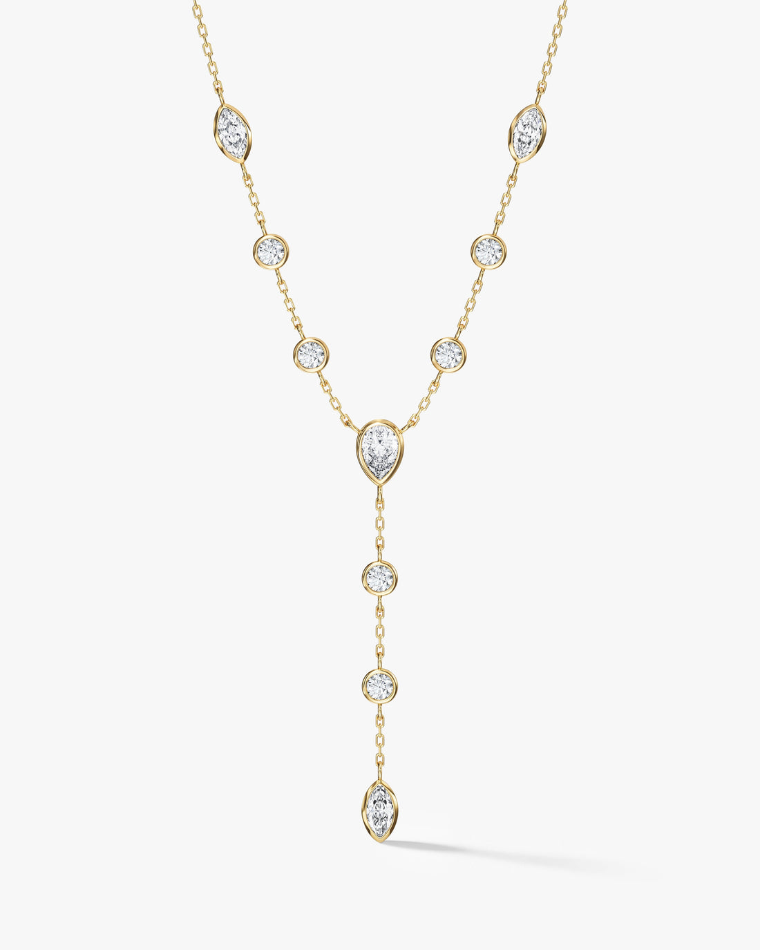 Station Lariat Moissanite Pendant Necklace image 1