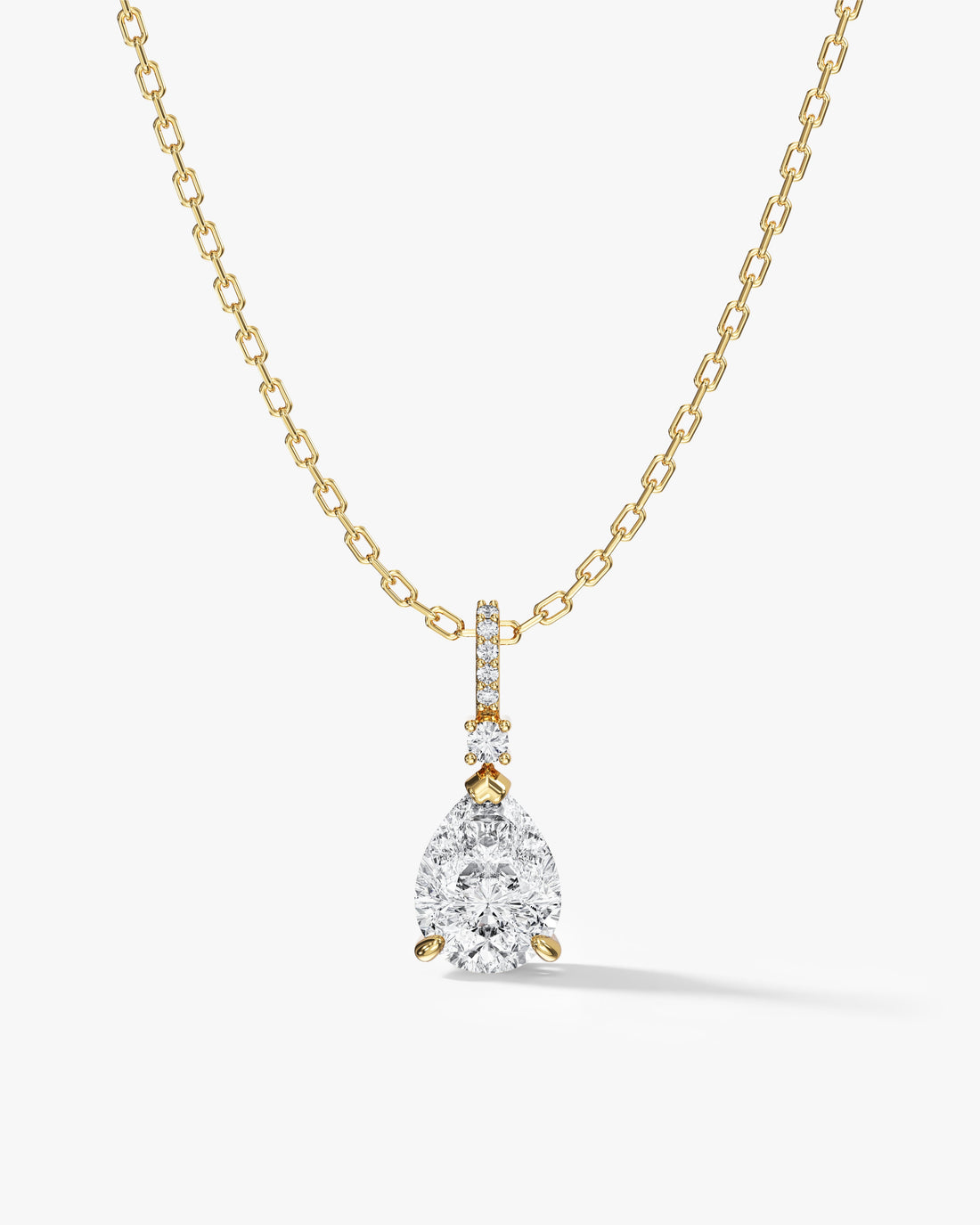 Pear Pave Bail Moissanite Pendant Necklace image 1