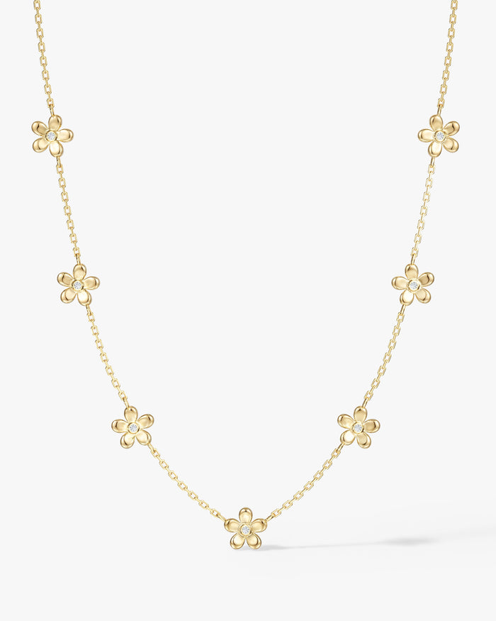 Flower Station Moissanite Pendant Necklace image 1