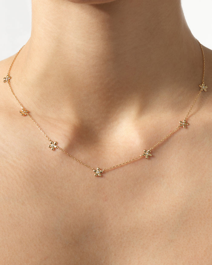 Flower Station Moissanite Pendant Necklace image 2