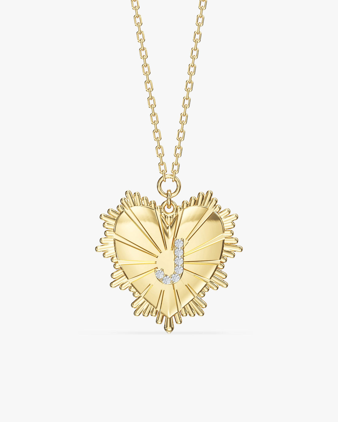 Heart Initial Moissanite Pendant Necklace image 1