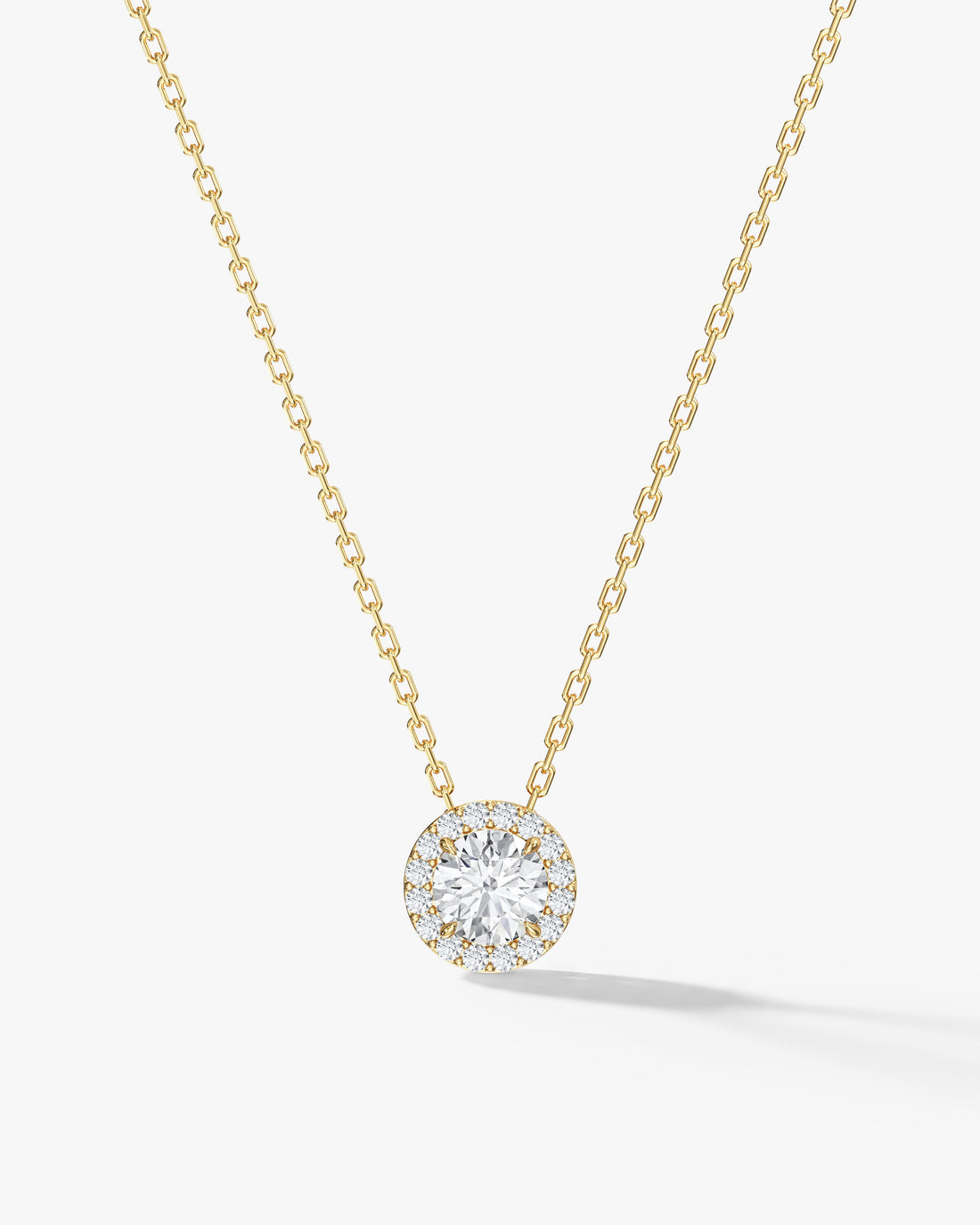 Round Halo Moissanite Pendant Necklace image 1