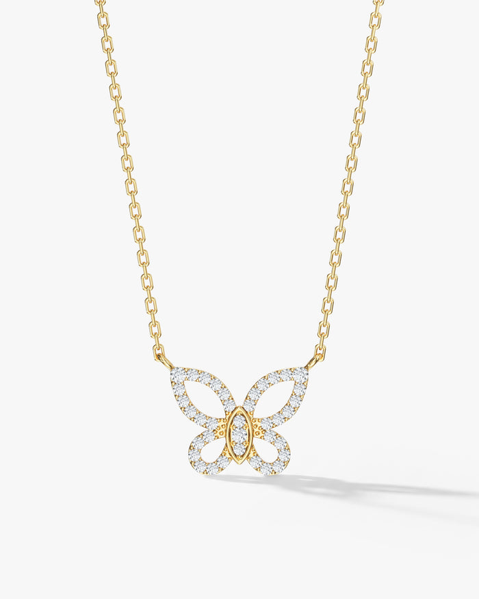 Butterfly Moissanite Pendant Necklace image 1