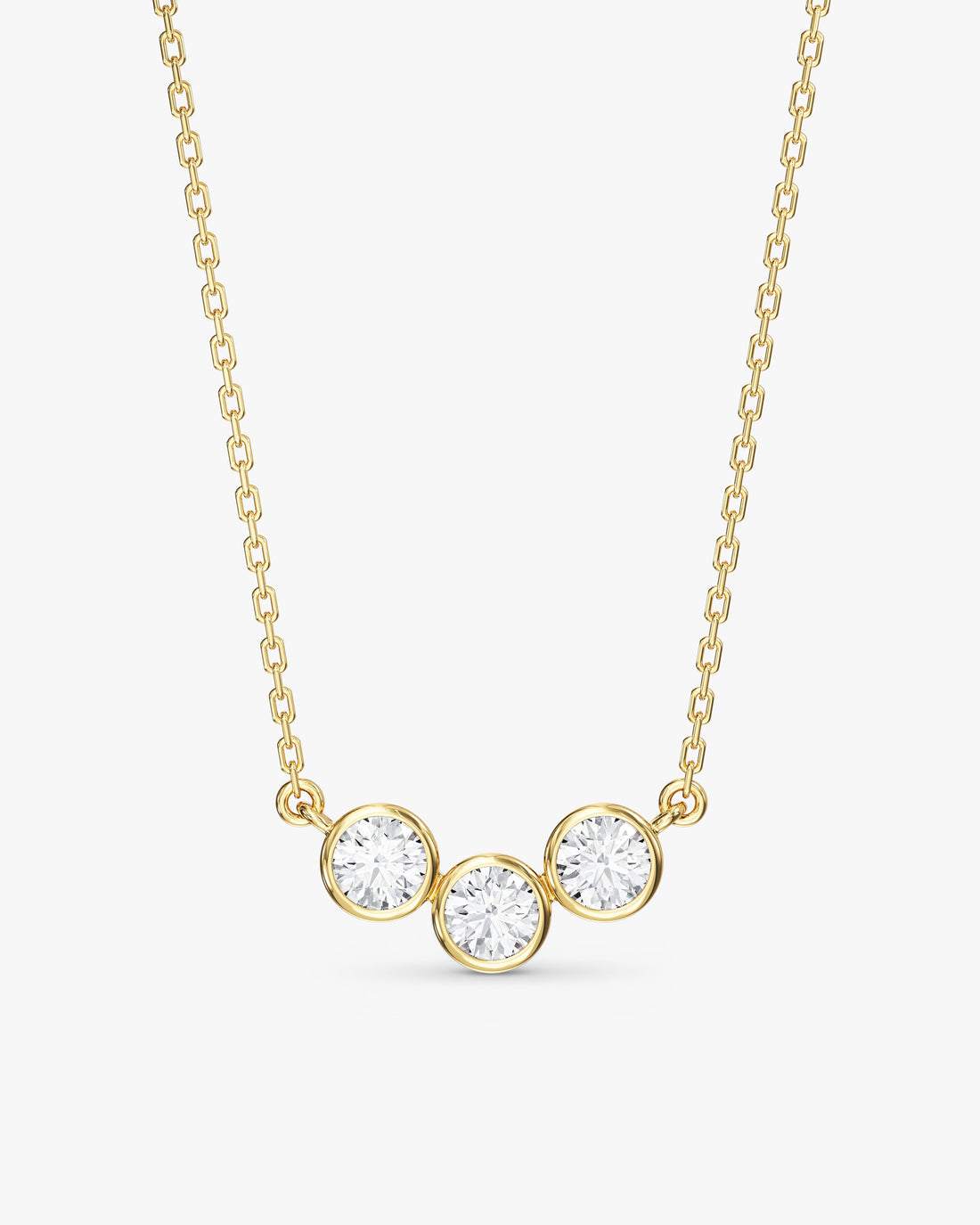 Trio Bezel Set Moissanite Pendant Necklace image 1