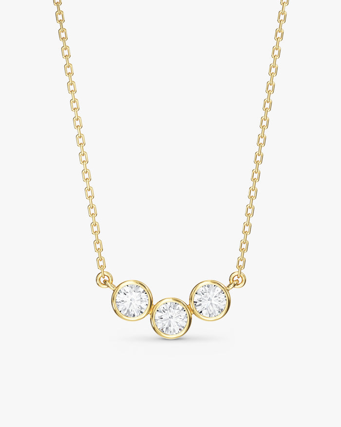 Trio Bezel Set Moissanite Pendant Necklace image 1