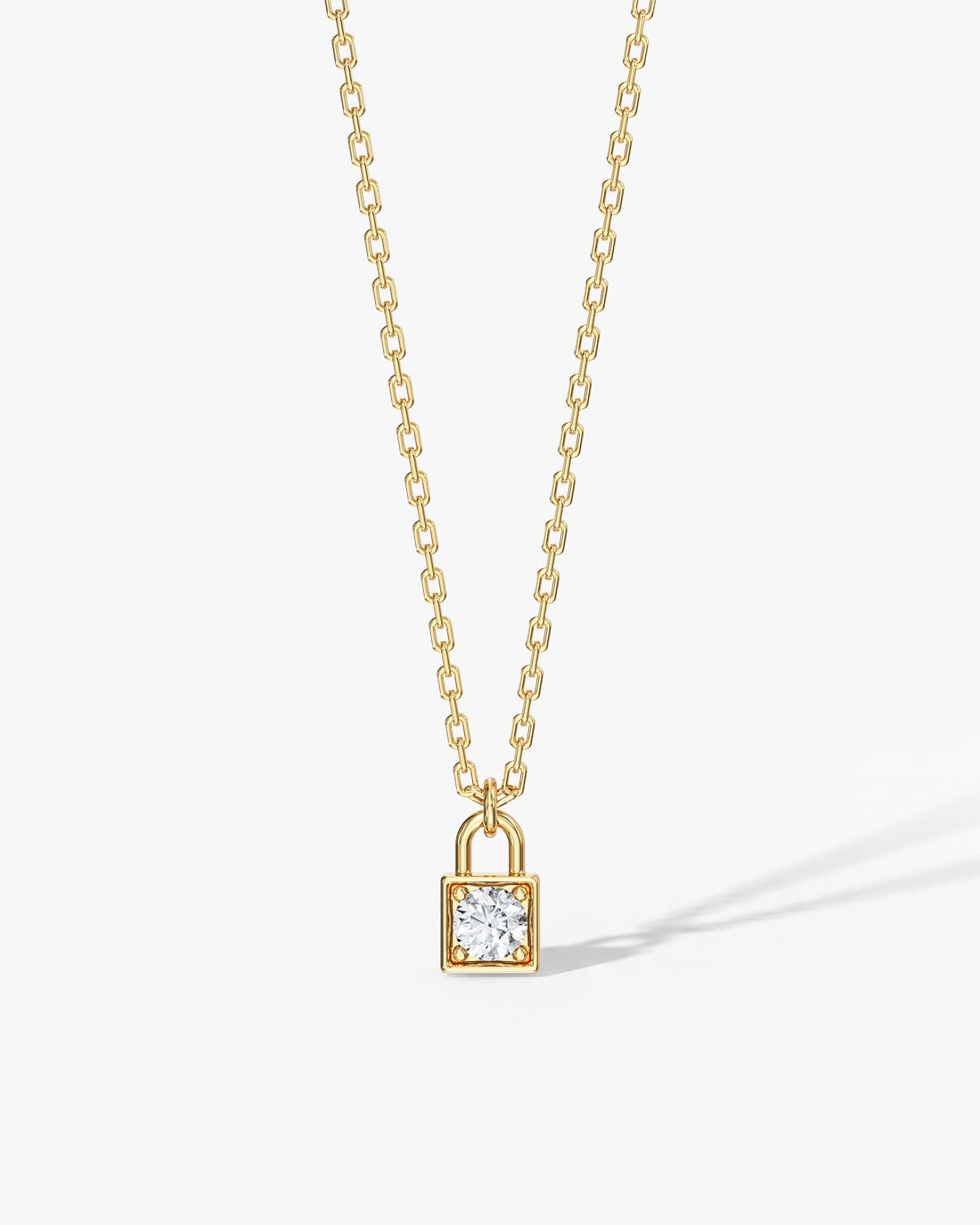 Round Lock Moissanite Pendant Necklace image 1