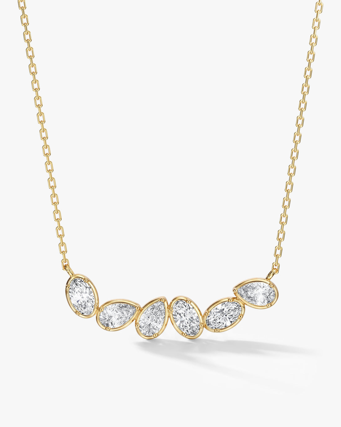 Curved Bar Moissanite Pendant Necklace image 1