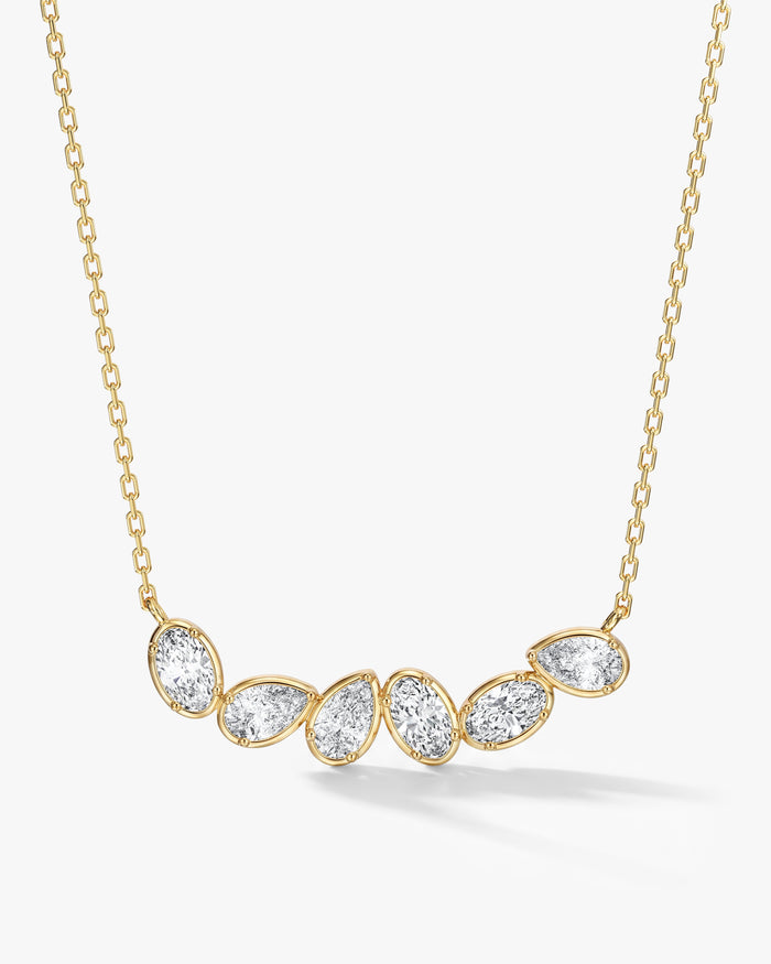 Curved Bar Moissanite Pendant Necklace image 1
