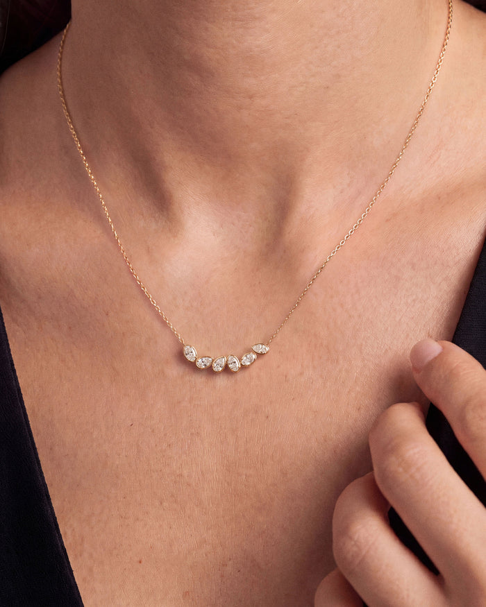 Curved Bar Moissanite Pendant Necklace image 2