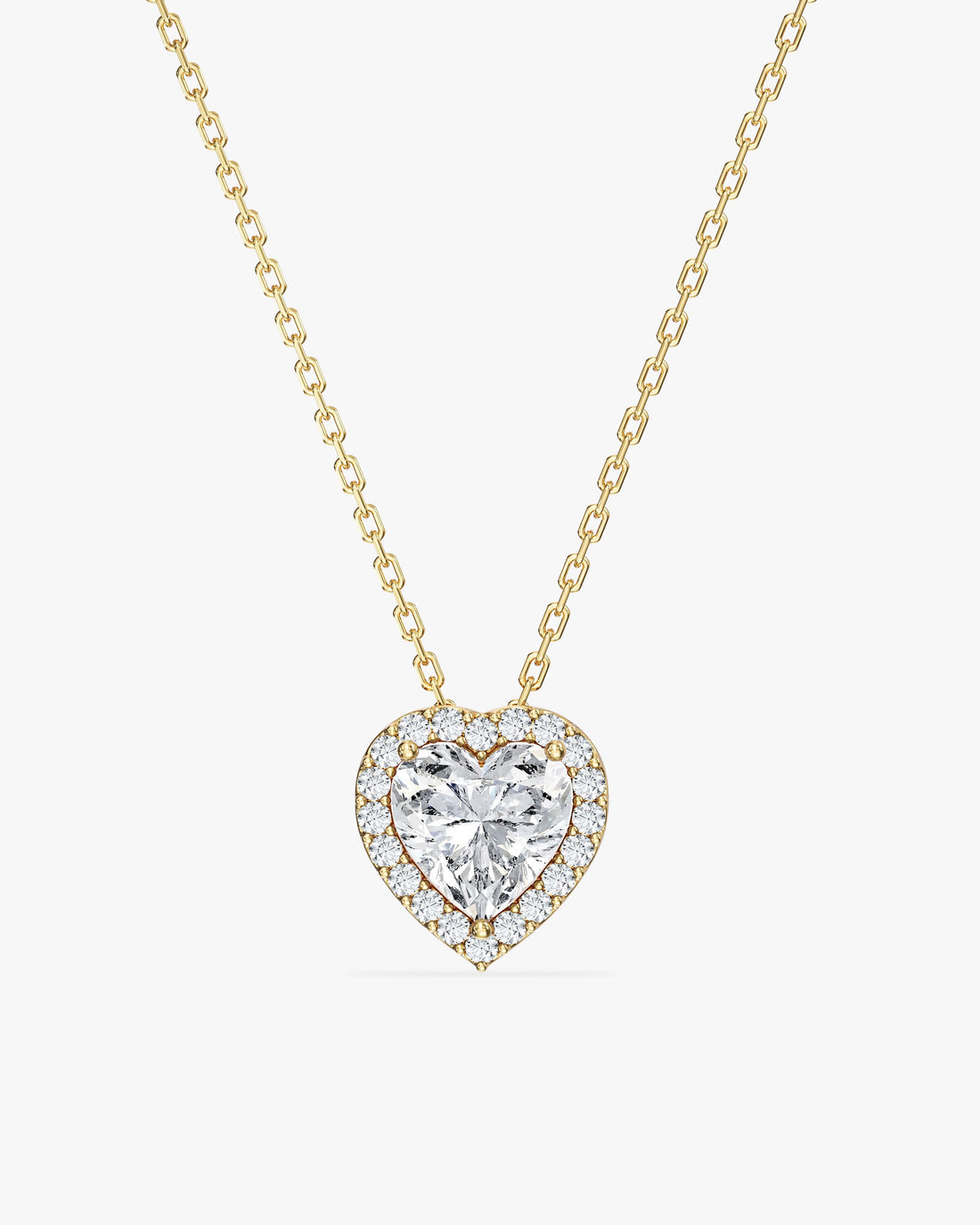 Halo Heart Moissanite Pendant Necklace image 1