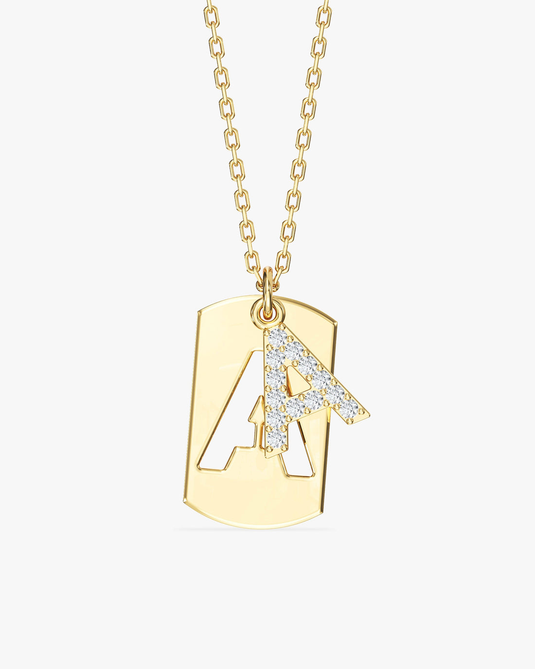 Dual Initial Moissanite Pendant Necklace image 1