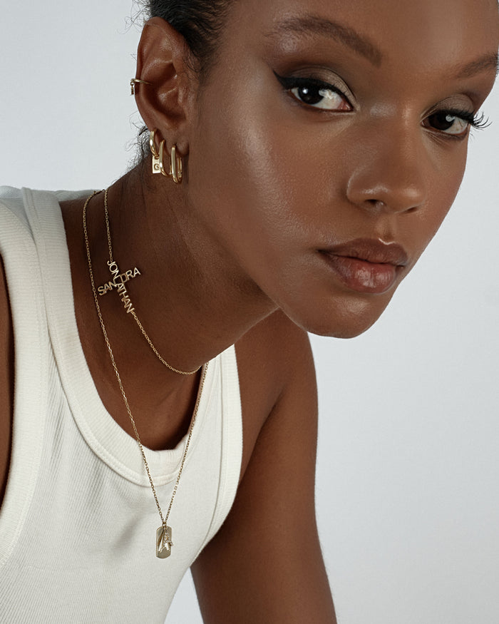 Dual Initial Moissanite Pendant Necklace image 2