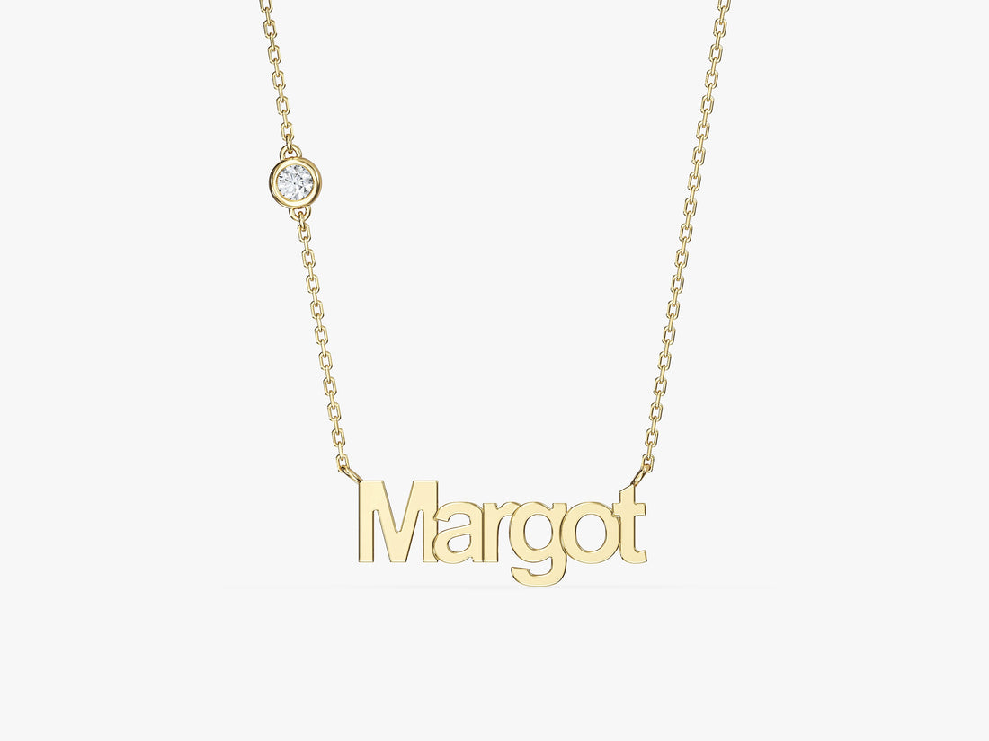 Name Moissanite Pendant Necklace image 1