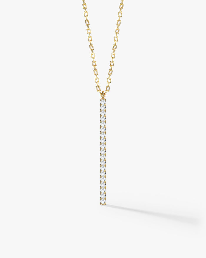 Vertical Moissanite Pendant Necklace image 1