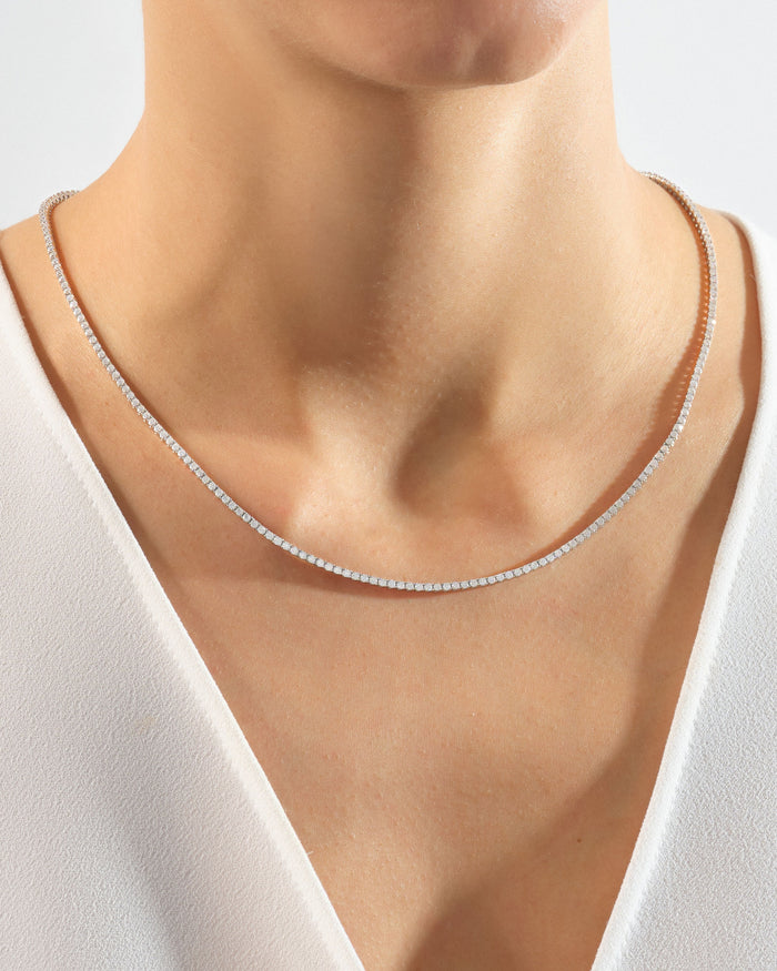 2mm Round Moissanite Tennis Necklace image 2