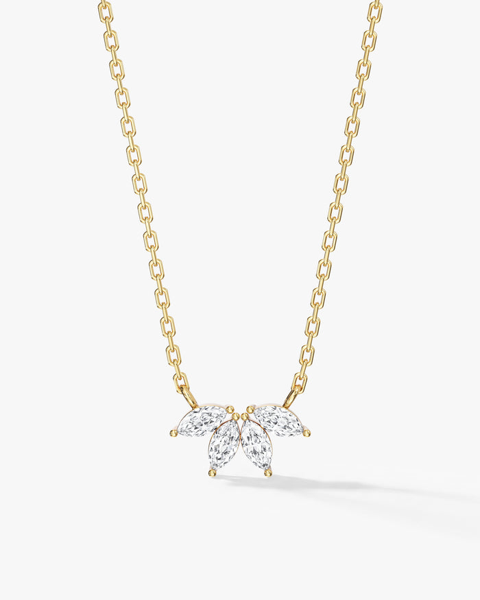 Marquise Crown Moissanite Pendant Necklace image 1