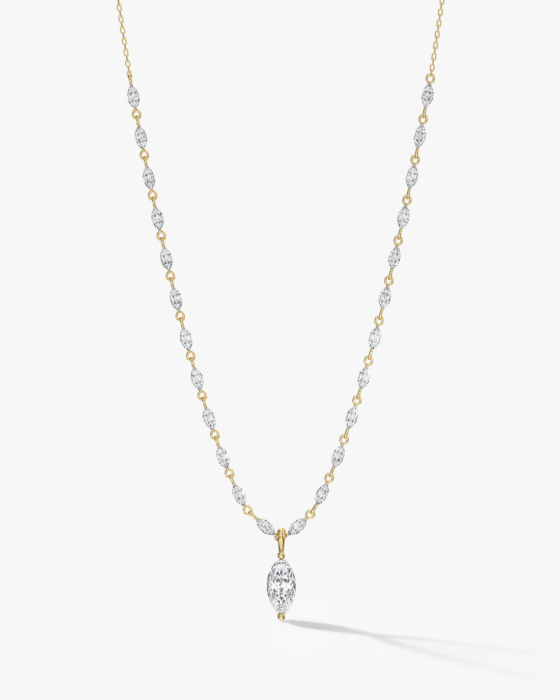 5mm Marquise Moissanite Tennis Necklace image 1