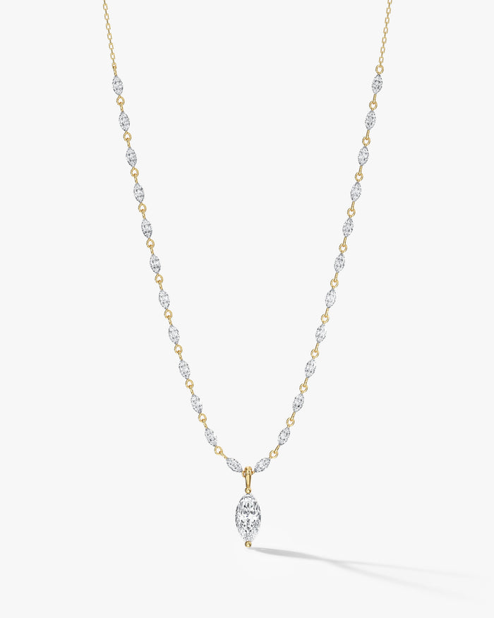 5mm Marquise Moissanite Tennis Necklace image 1