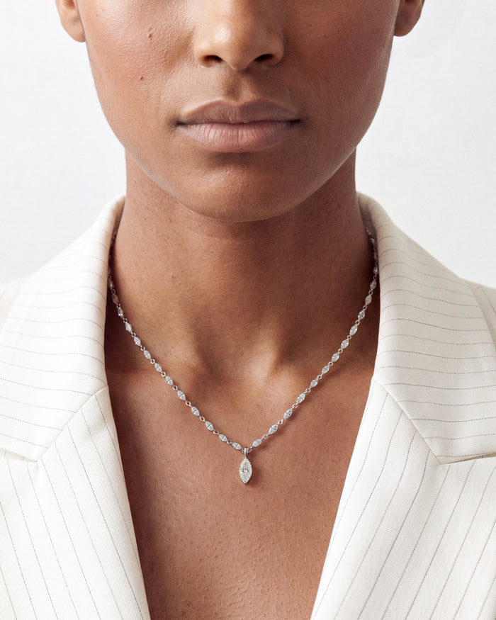 5mm Marquise Moissanite Tennis Necklace image 2