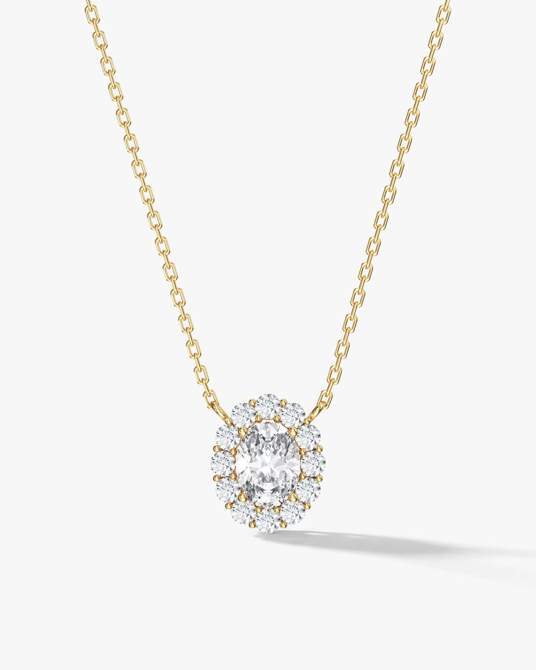 Oval Halo Moissanite Pendant Necklace image 1