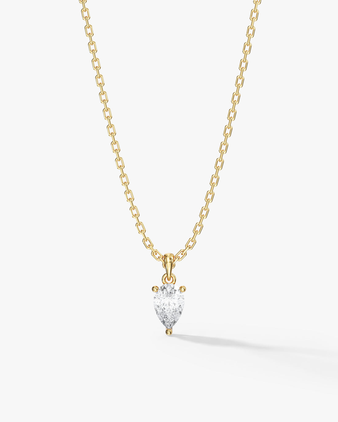 Pear Cut Solitaire Cable Chain Moissanite Pendant Necklace image 1