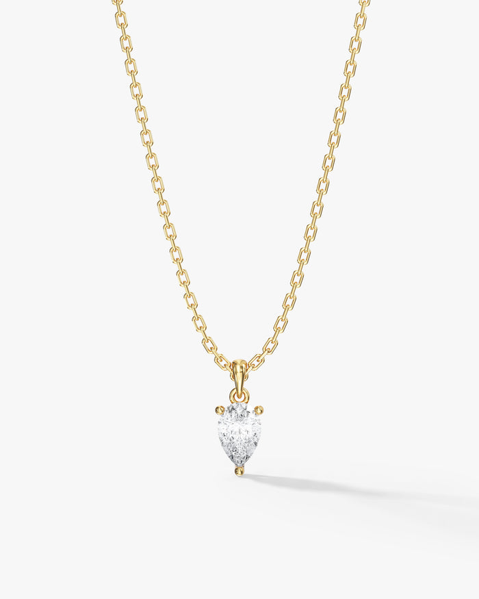 Pear Cut Solitaire Cable Chain Moissanite Pendant Necklace image 1