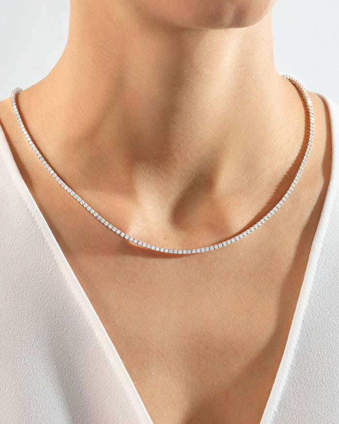 2mm Round Prong Moissanite Tennis Necklace image 2