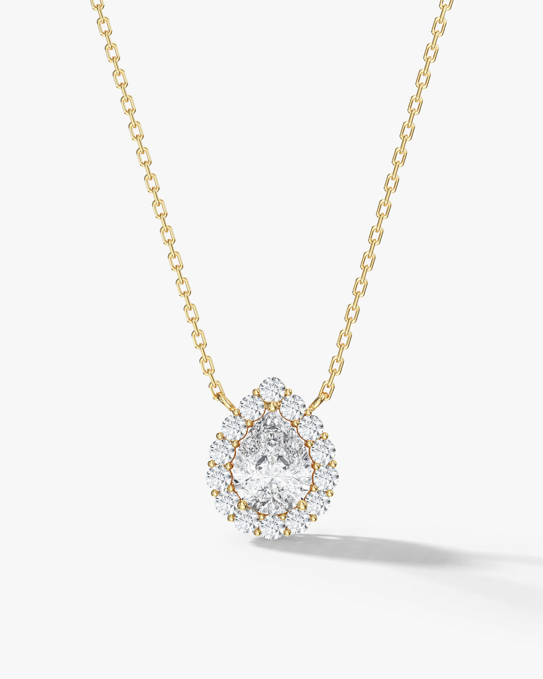 Pear Halo Moissanite Pendant Necklace image 1