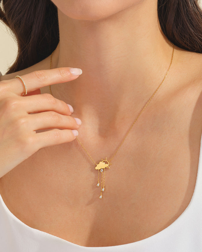 Rain Cloud Moissanite Pendant Necklace image 2