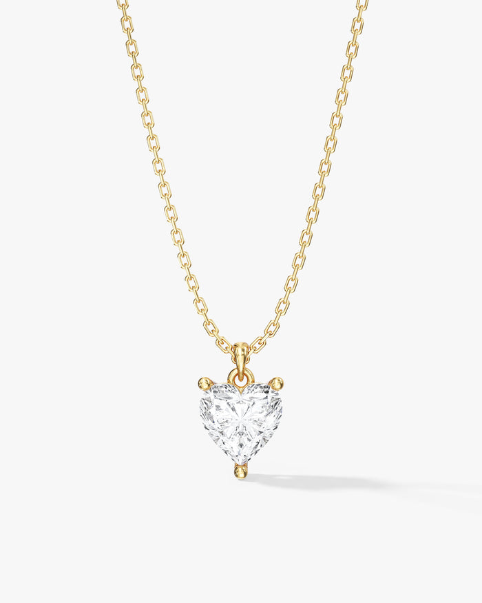 Heart Cut Solitaire Moissanite Pendant Necklace Style 2 image 1