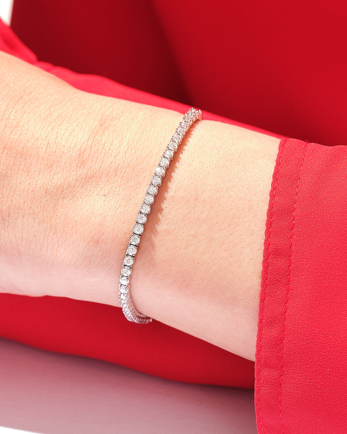 2.4mm Round Moissanite Tennis Bracelet image 2