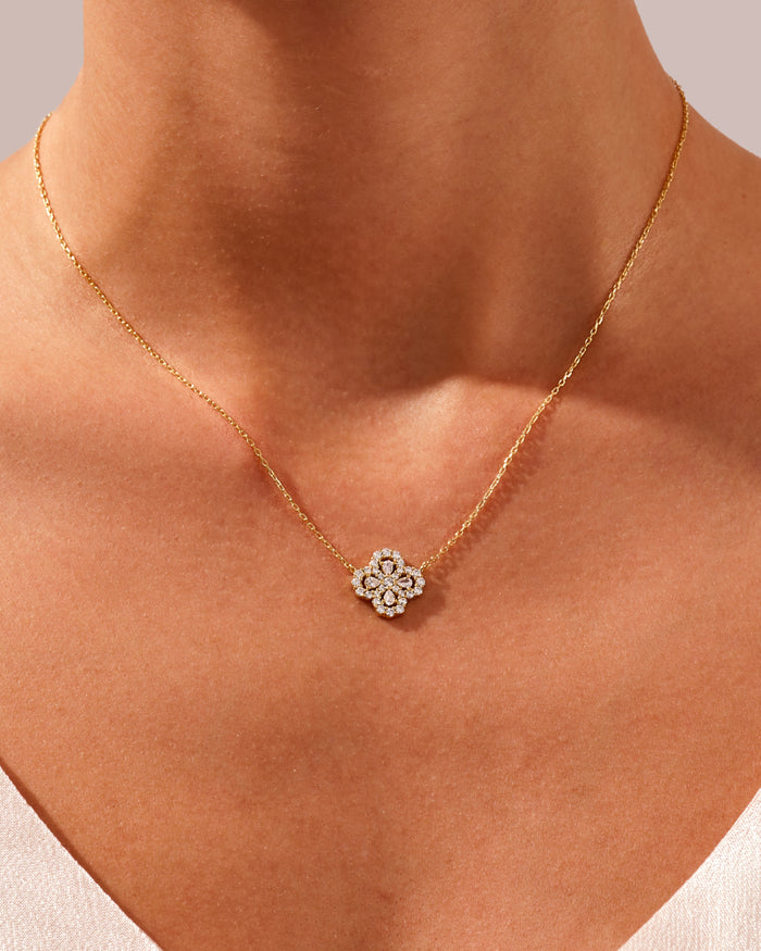 Floral Cluster Moissanite Pendant Necklace image 2