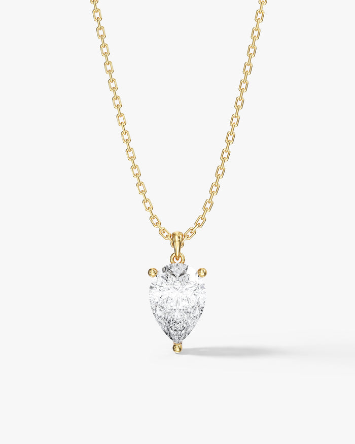 Pear Cut Solitaire Prong Moissanite Pendant Necklace image 1
