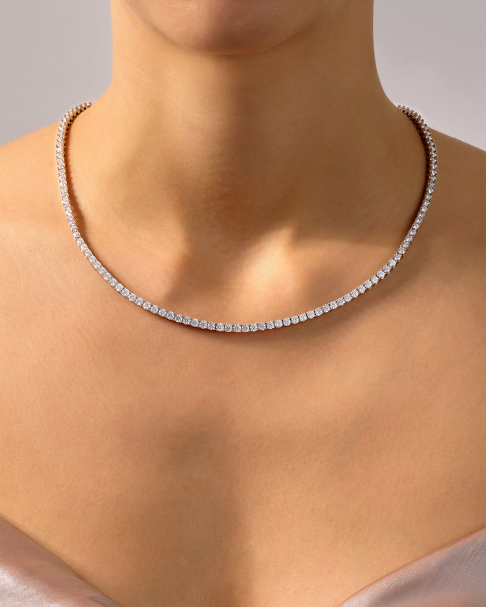 3.5mm Round Moissanite Tennis Necklace image 2