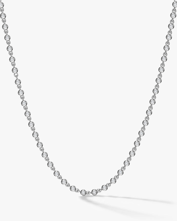 1.3mm Round Bezel Set Moissanite Tennis Necklace Style 2 image 1