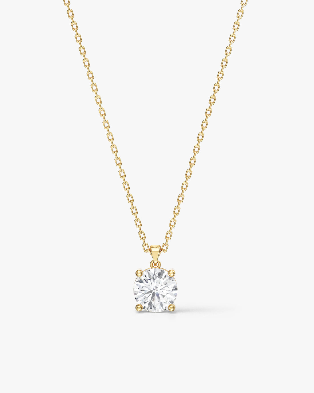 Round Cut Solitaire Prong Moissanite Pendant Necklace image 1