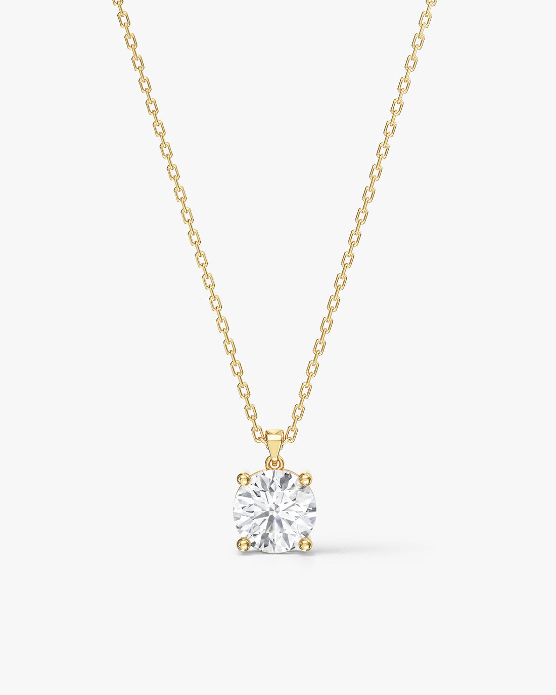 Round Cut Solitaire Moissanite Pendant Necklace Style 2 image 1